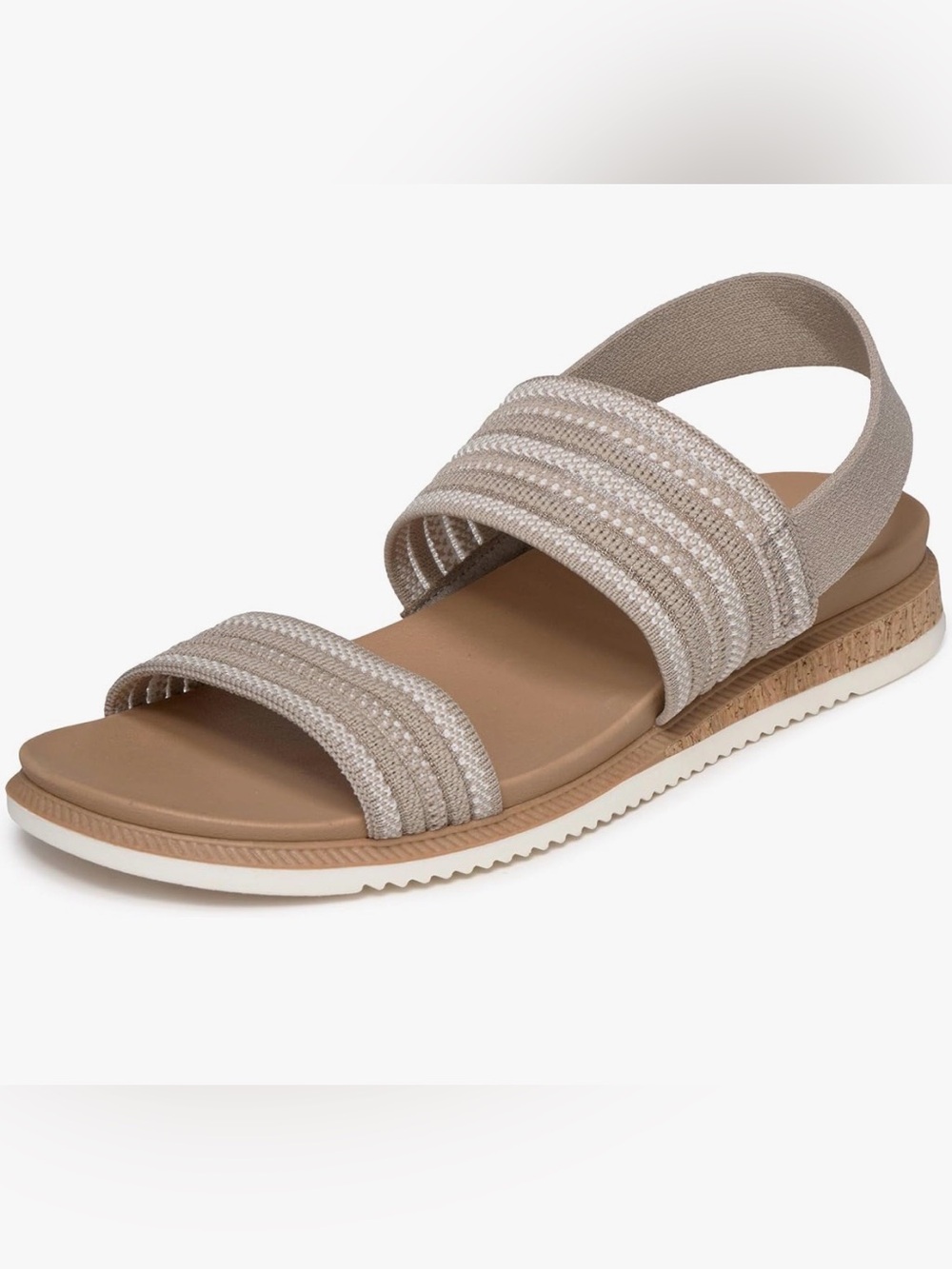 Skechers Women's Bobs Desert Kiss Low - Breezy Stripe Tan 6.5